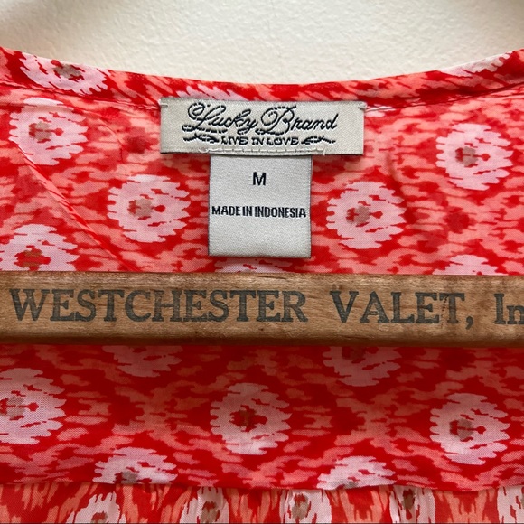 LUCKY BRAND | sheer orange long sleeve blouse - Picture 4 of 4